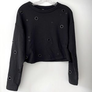 Alo yoga cropped metal eyelet sweatshirt